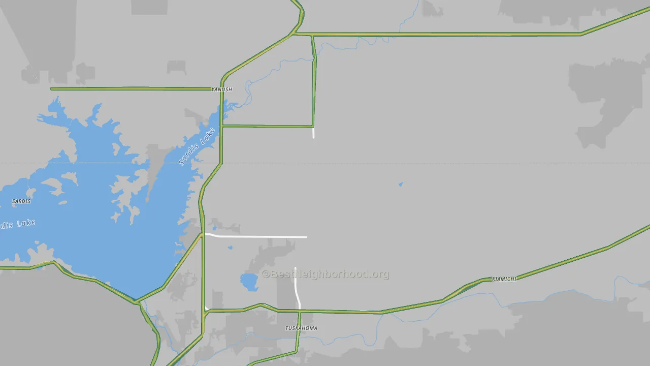 74574, OK Map of Noise Levels in 74574