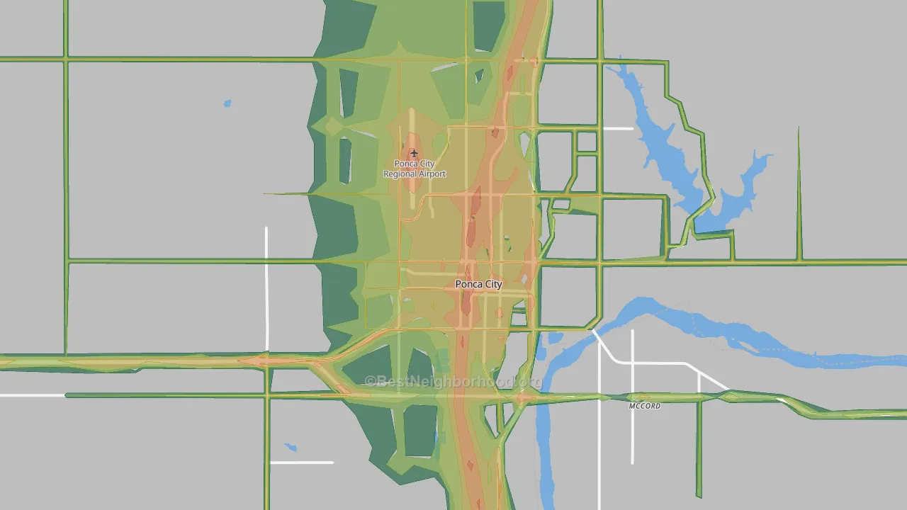 74601, OK Map of Noise Levels in 74601