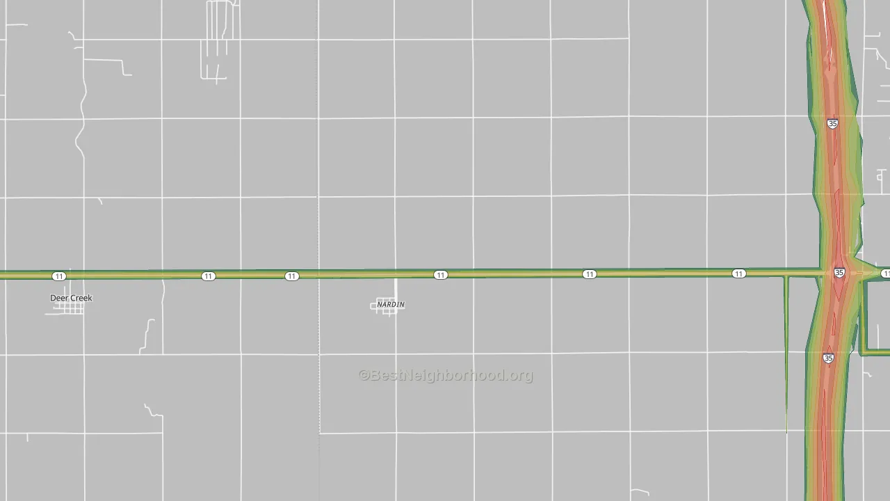 74646, OK Map of Noise Levels in 74646