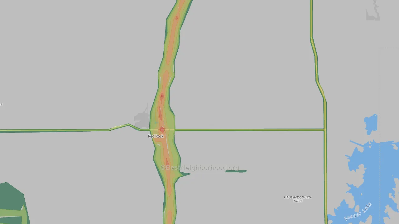 74651, OK Map of Noise Levels in 74651