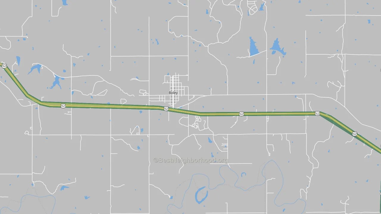 74829, OK Map of Noise Levels in 74829