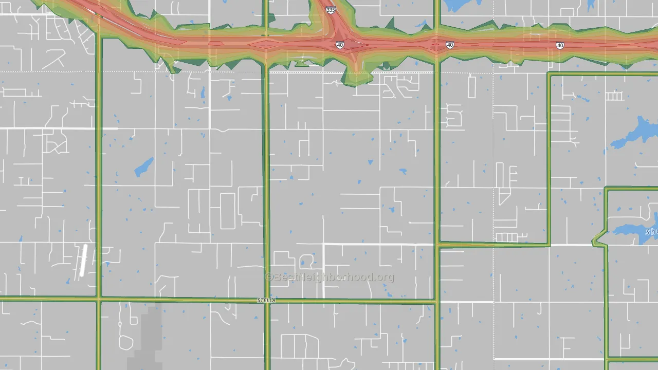 74857, OK Map of Noise Levels in 74857