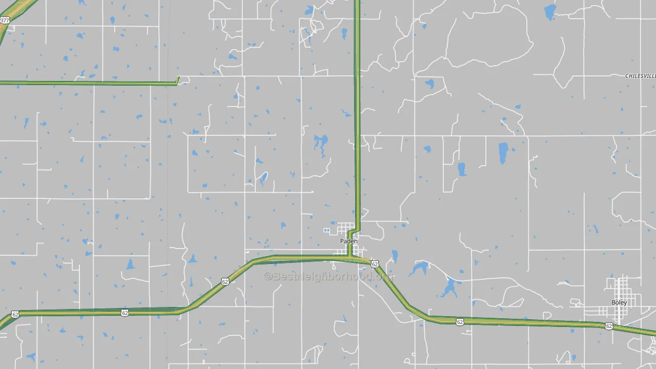74860, OK Map of Noise Levels in 74860