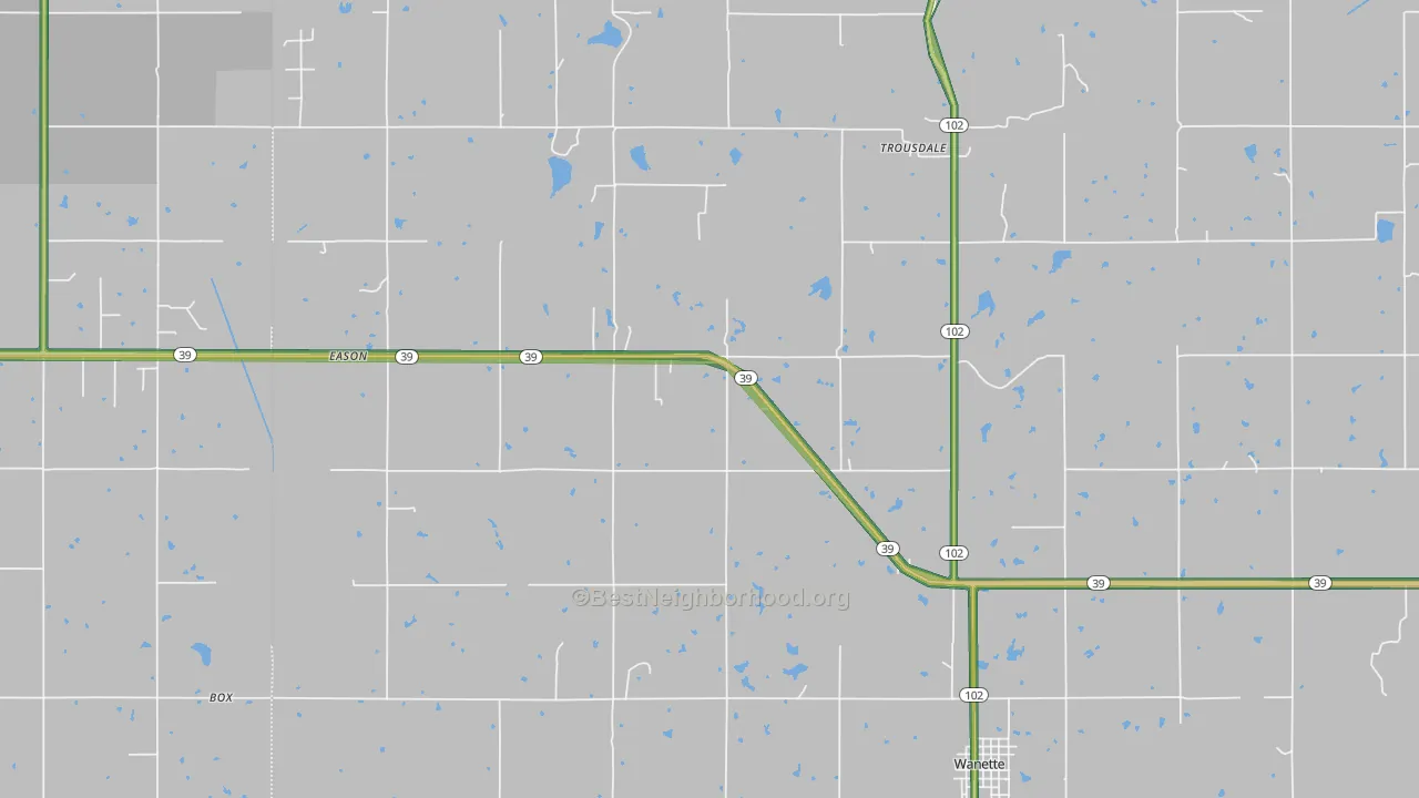 74878, OK Map of Noise Levels in 74878