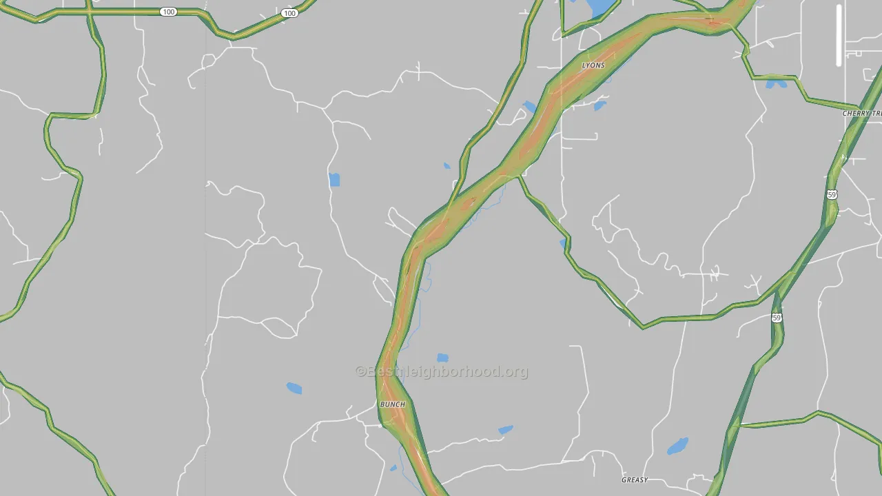 74931, OK Map of Noise Levels in 74931