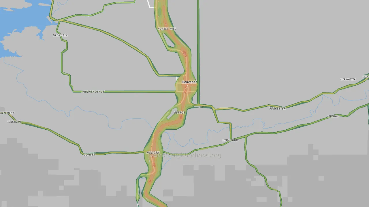 74937, OK Map of Noise Levels in 74937