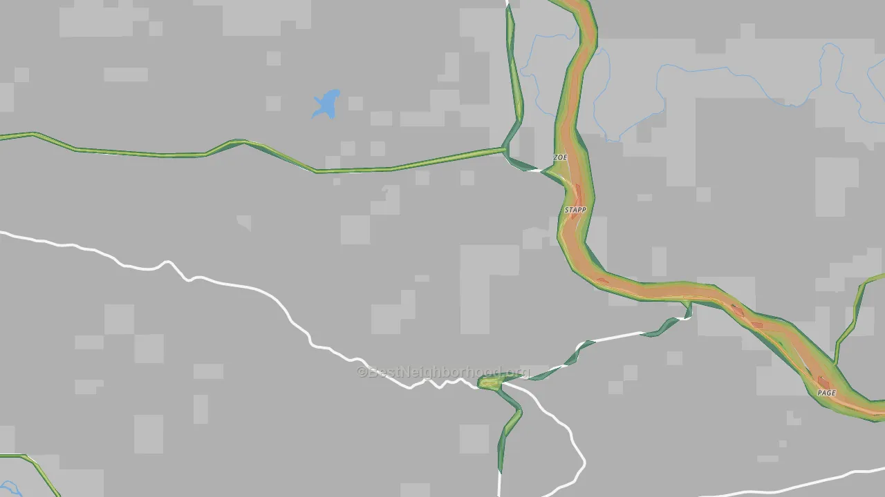 74939, OK Map of Noise Levels in 74939