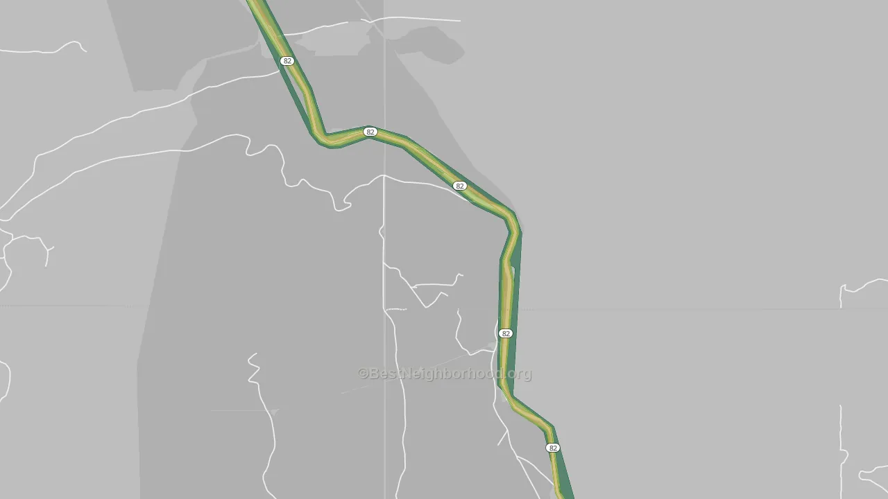 74943, OK Map of Noise Levels in 74943