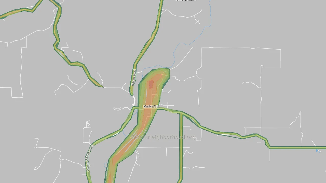 74945, OK Map of Noise Levels in 74945