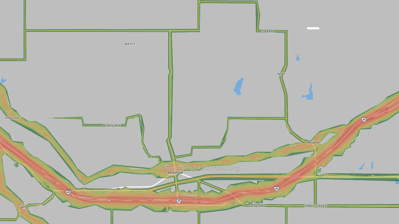 74948, OK Map of Noise Levels in 74948