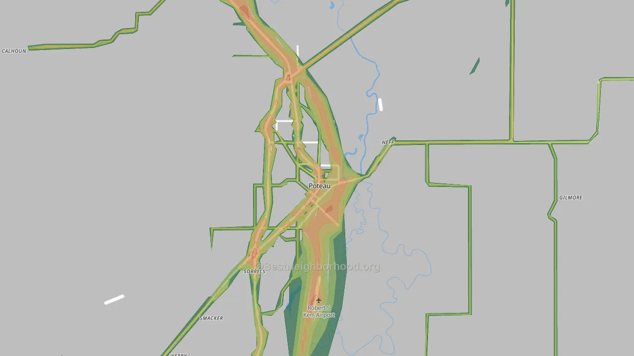 74953, OK Map of Noise Levels in 74953