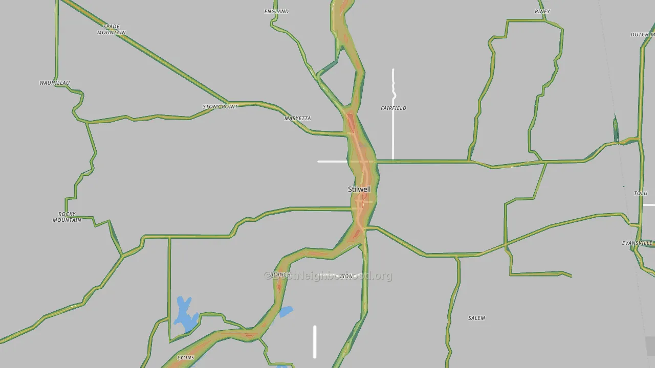 74960, OK Map of Noise Levels in 74960