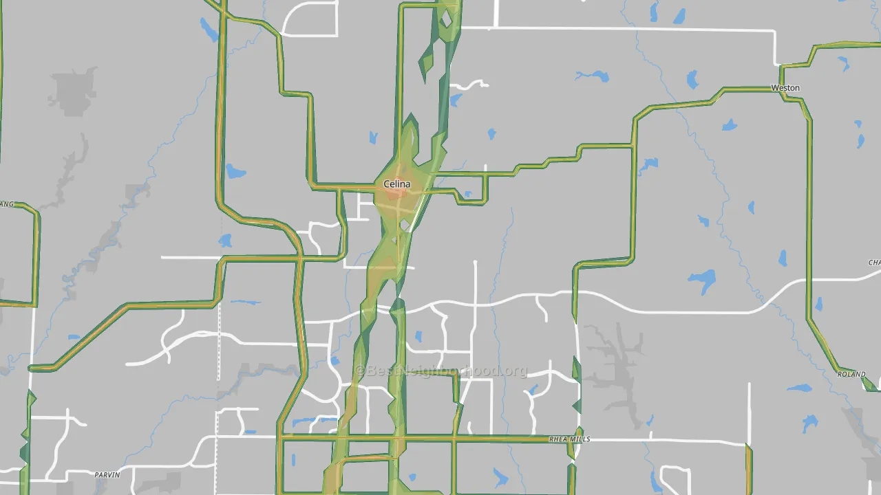 75009, TX Map of Noise Levels in 75009