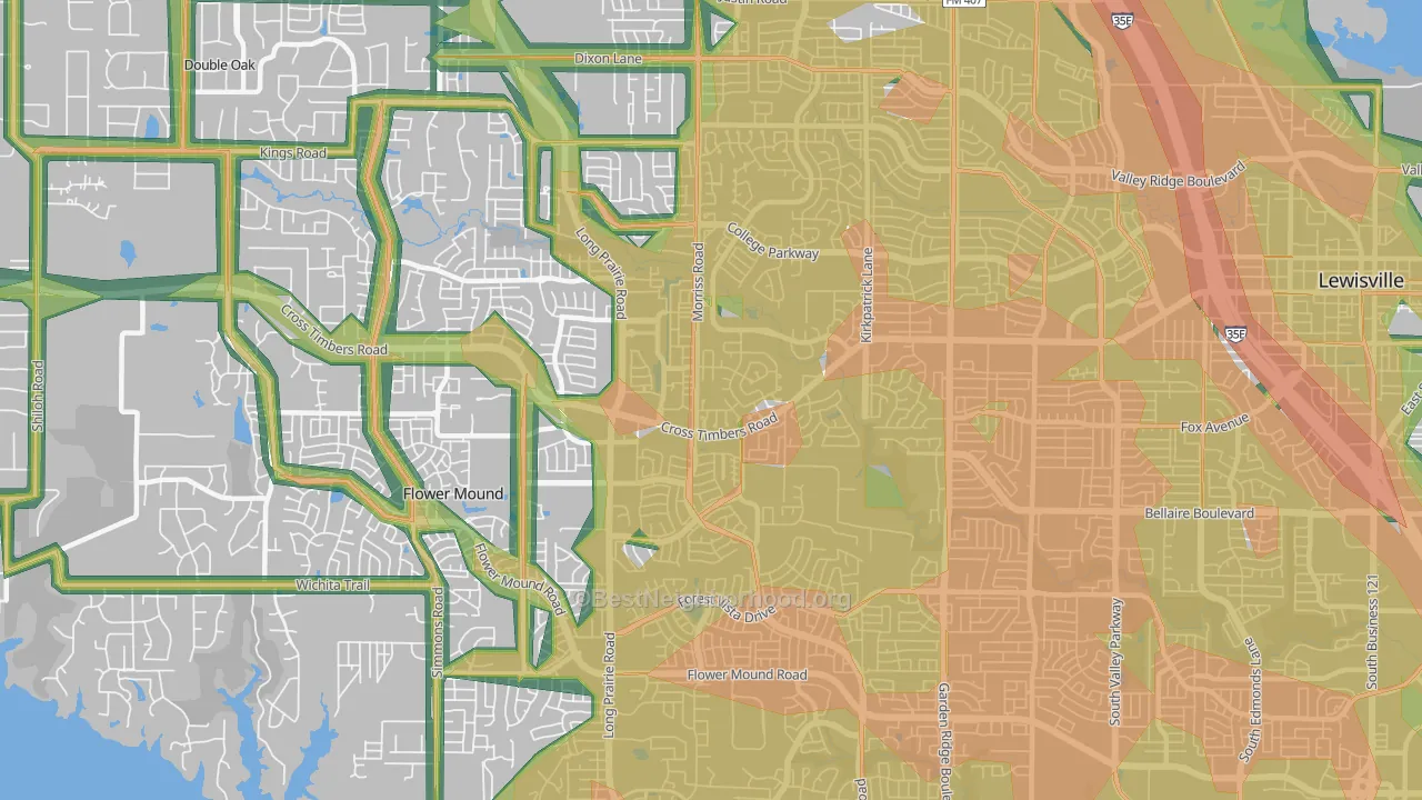 75028, TX Map of Noise Levels in 75028