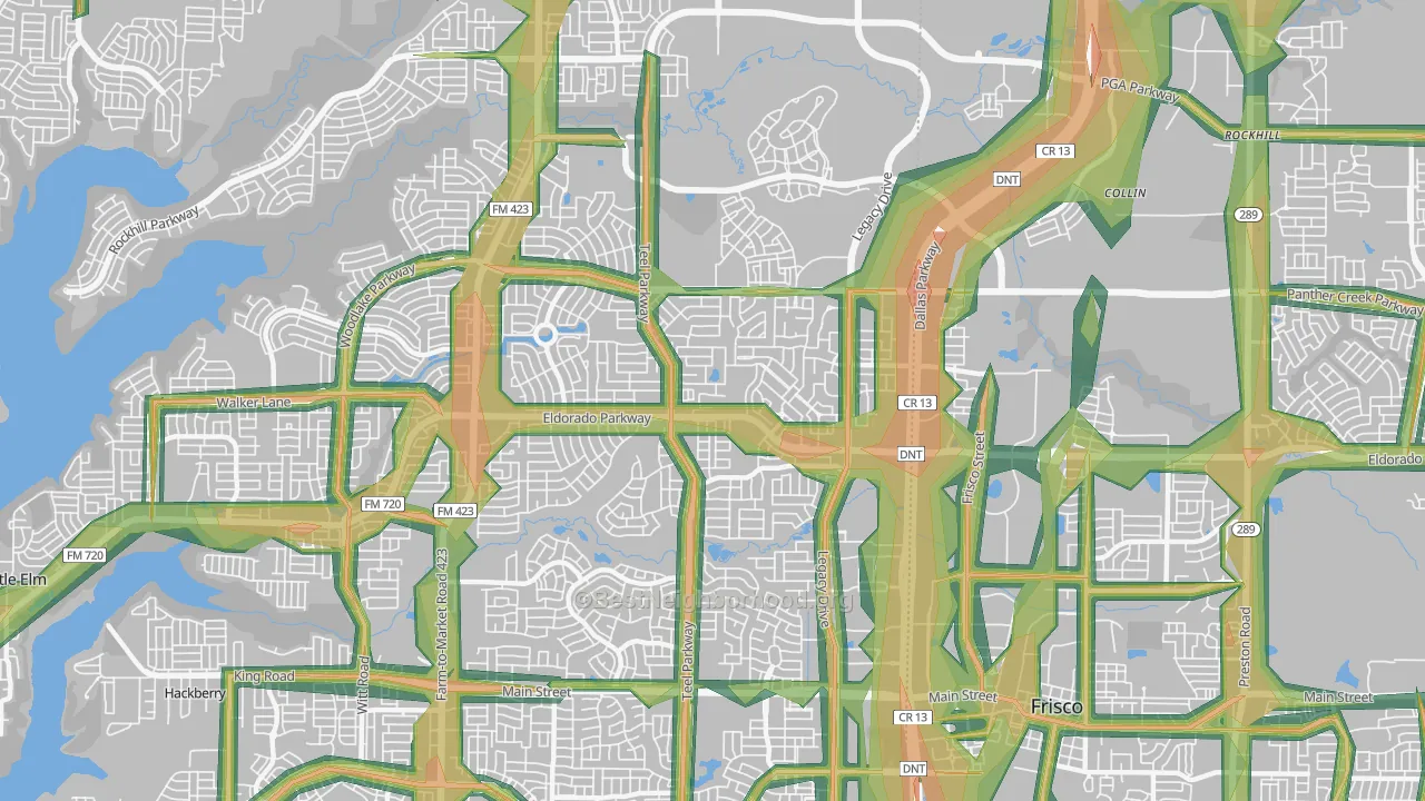 75033, TX Map of Noise Levels in 75033
