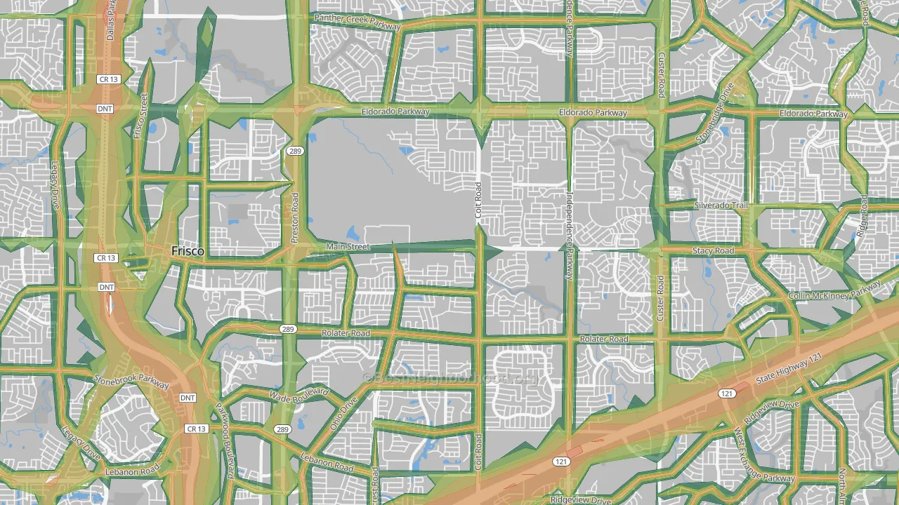 75035, TX Map of Noise Levels in 75035