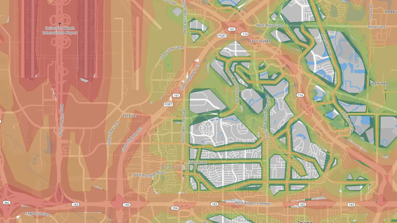 75038, TX Map of Noise Levels in 75038