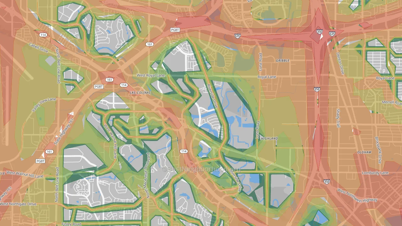 75039, TX Map of Noise Levels in 75039