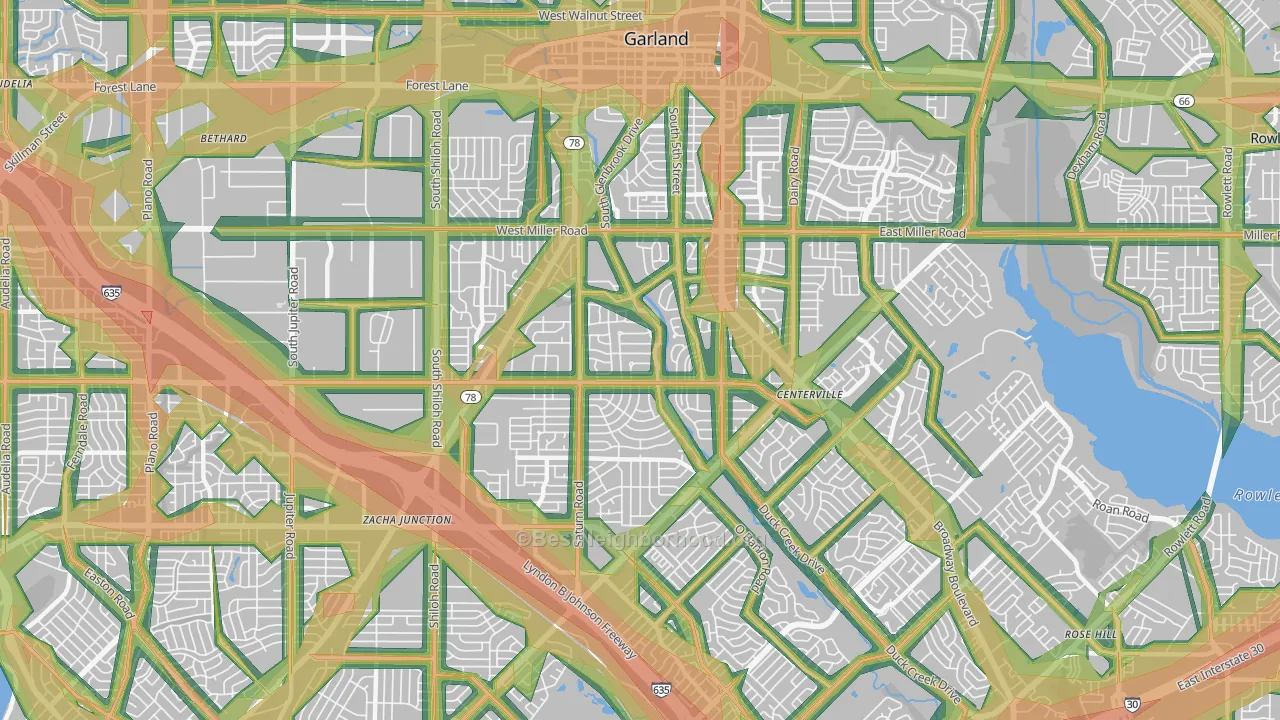 75041, TX Map of Noise Levels in 75041
