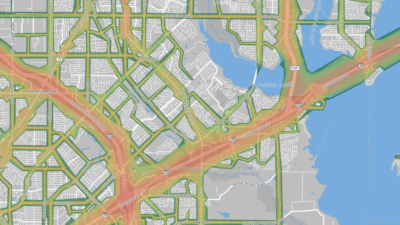 75043, TX Map of Noise Levels in 75043