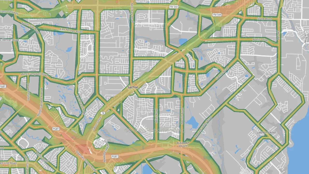 75048, TX Map of Noise Levels in 75048