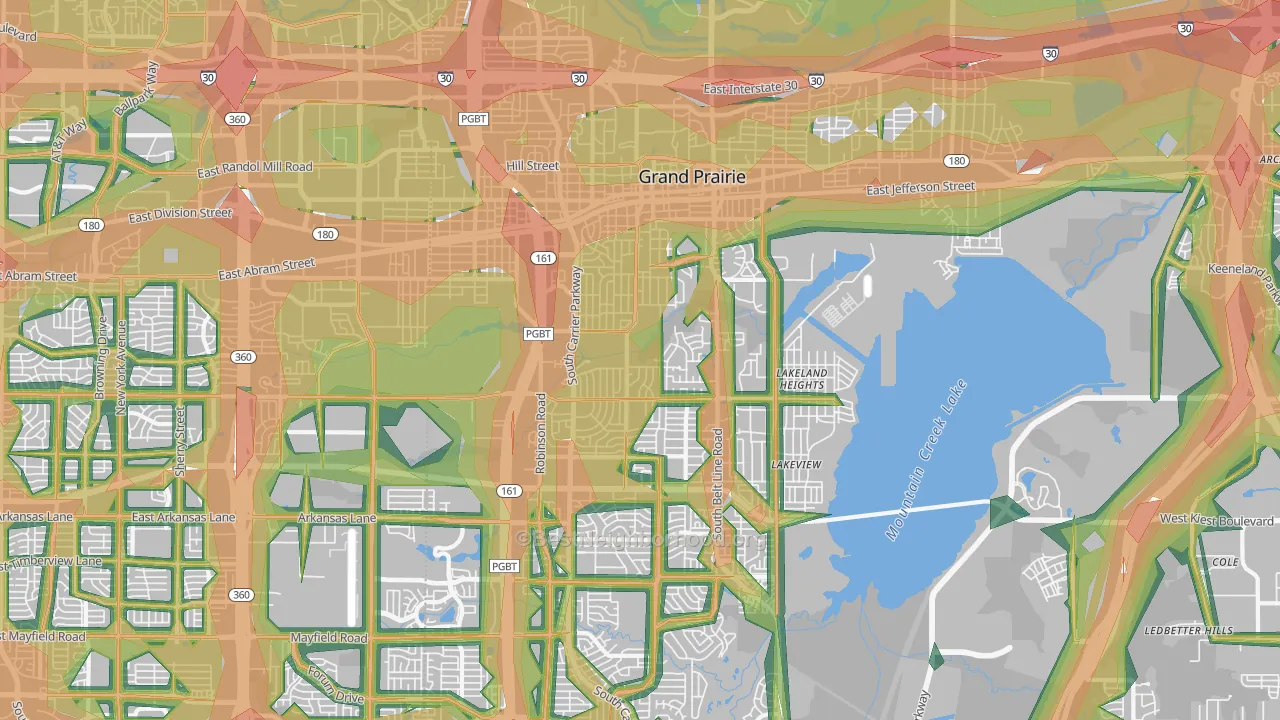 75051, TX Map of Noise Levels in 75051