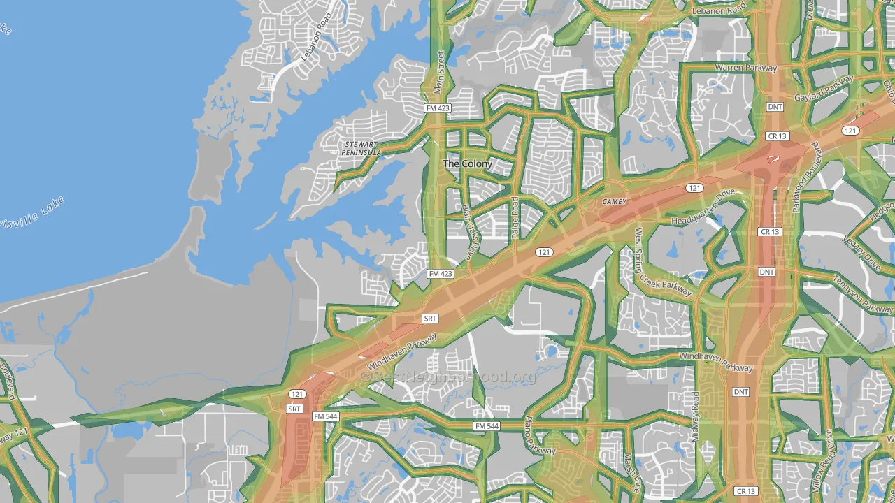 75056, TX Map of Noise Levels in 75056