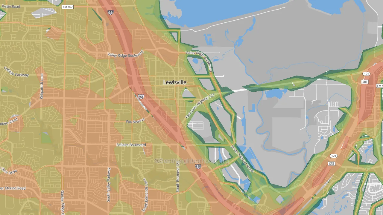 75057, TX Map of Noise Levels in 75057