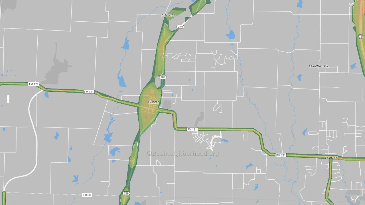 75058, TX Map of Noise Levels in 75058