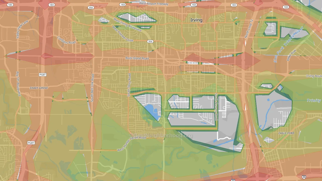 75060, TX Map of Noise Levels in 75060