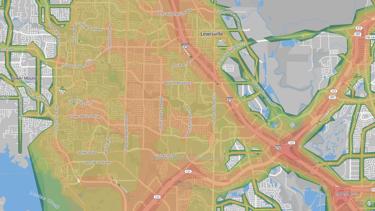 75067, TX Map of Noise Levels in 75067