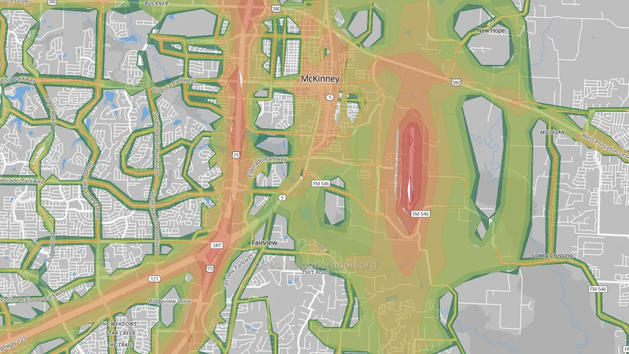 75069, TX Map of Noise Levels in 75069