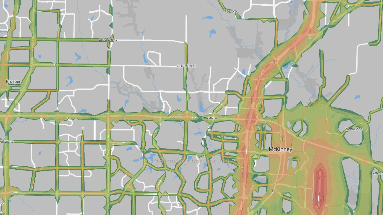 75071, TX Map of Noise Levels in 75071