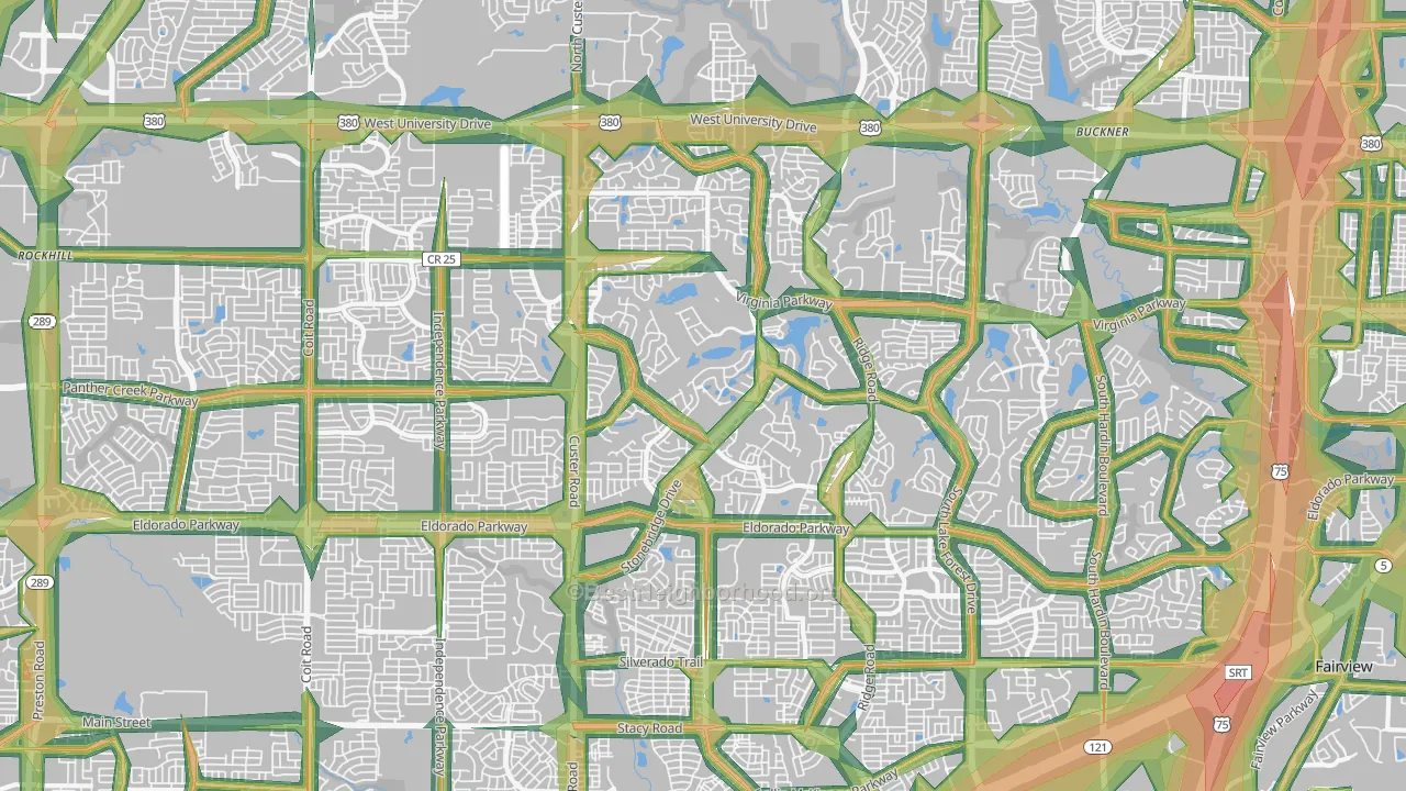 75072, TX Map of Noise Levels in 75072