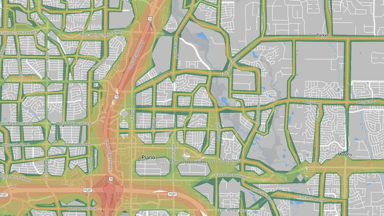 75074, TX Map of Noise Levels in 75074