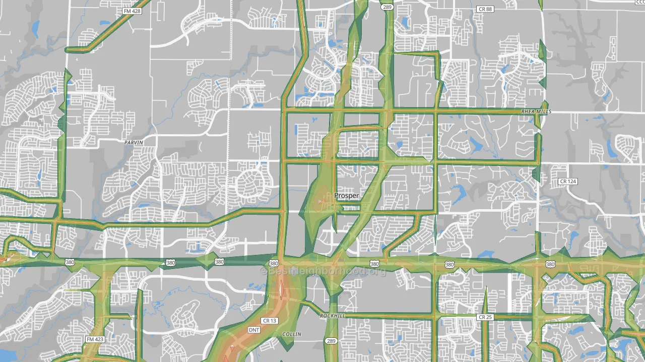 75078, TX Map of Noise Levels in 75078