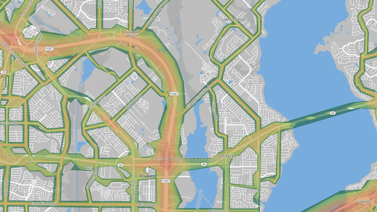 75089, TX Map of Noise Levels in 75089