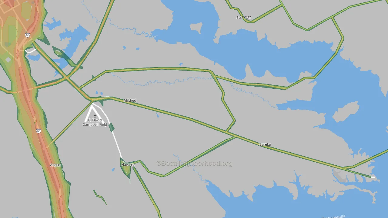 75109, TX Map of Noise Levels in 75109