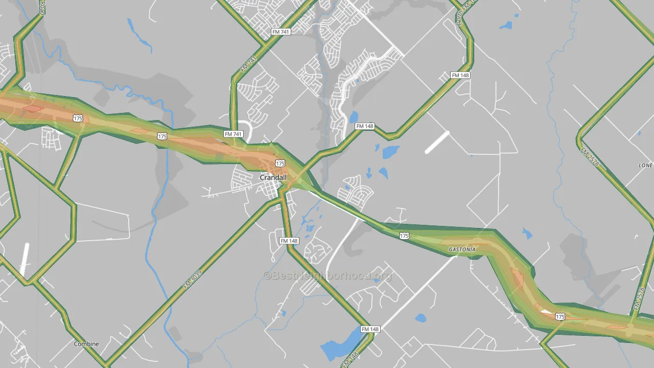 75114, TX Map of Noise Levels in 75114