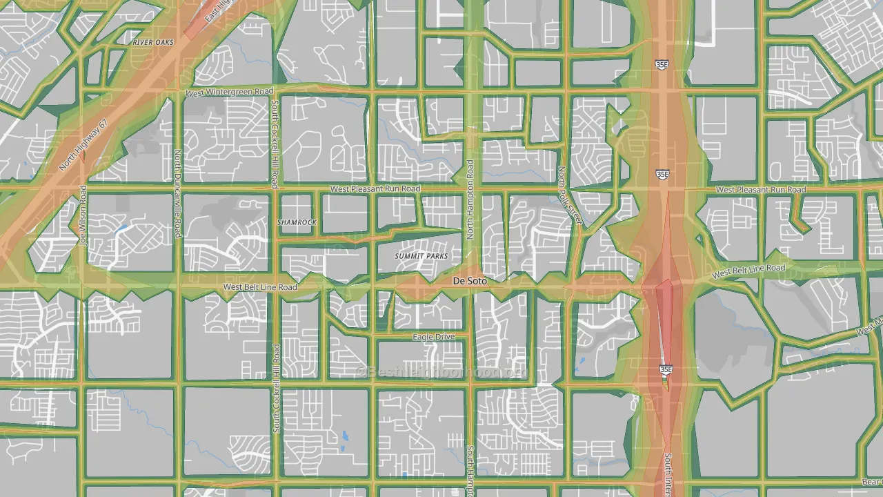 75115, TX Map of Noise Levels in 75115