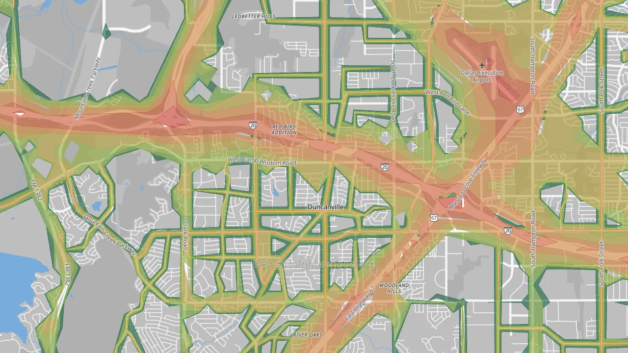 75116, TX Map of Noise Levels in 75116