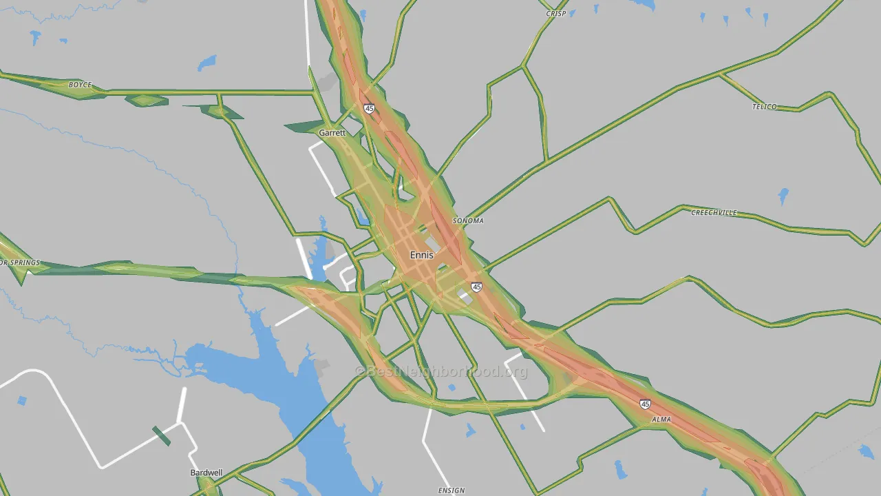 75119, TX Map of Noise Levels in 75119