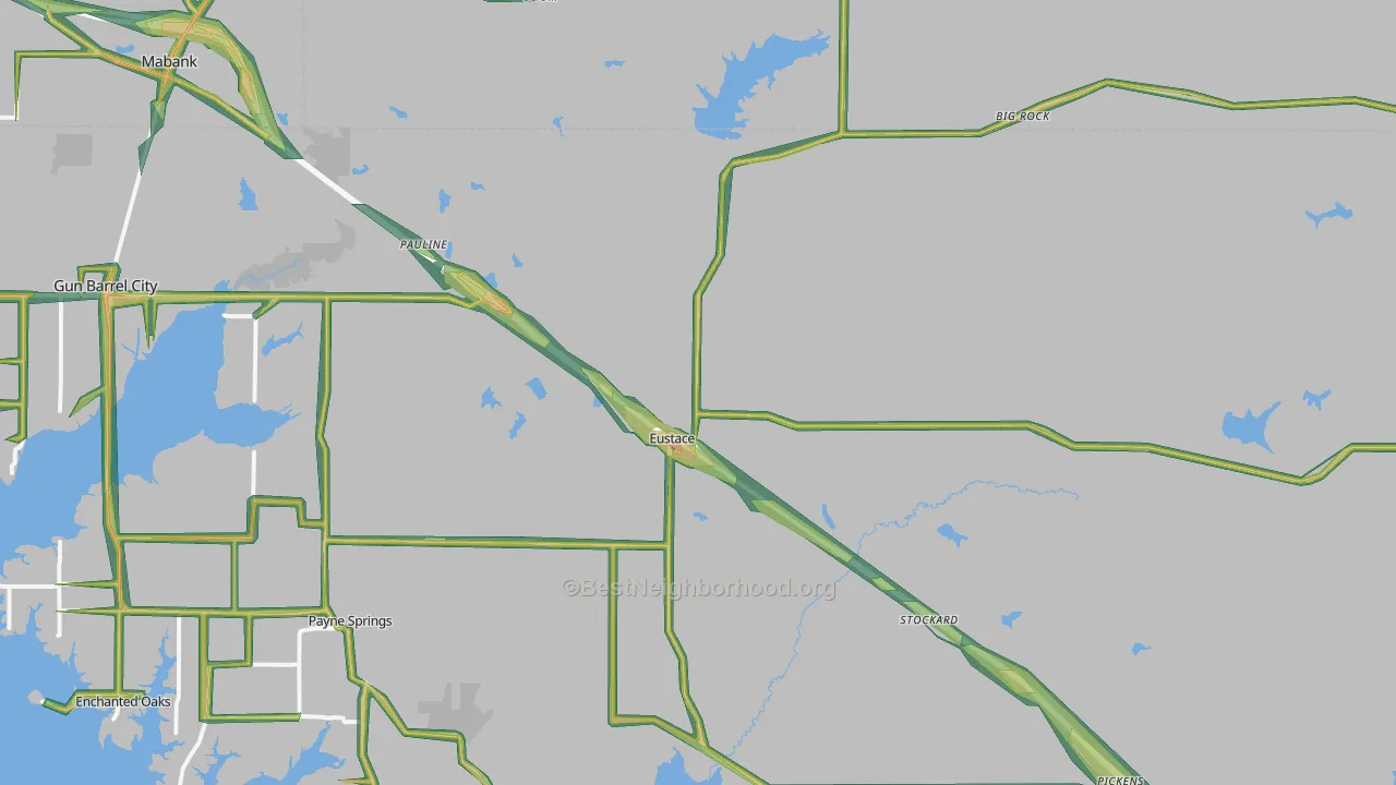 75124, TX Map of Noise Levels in 75124