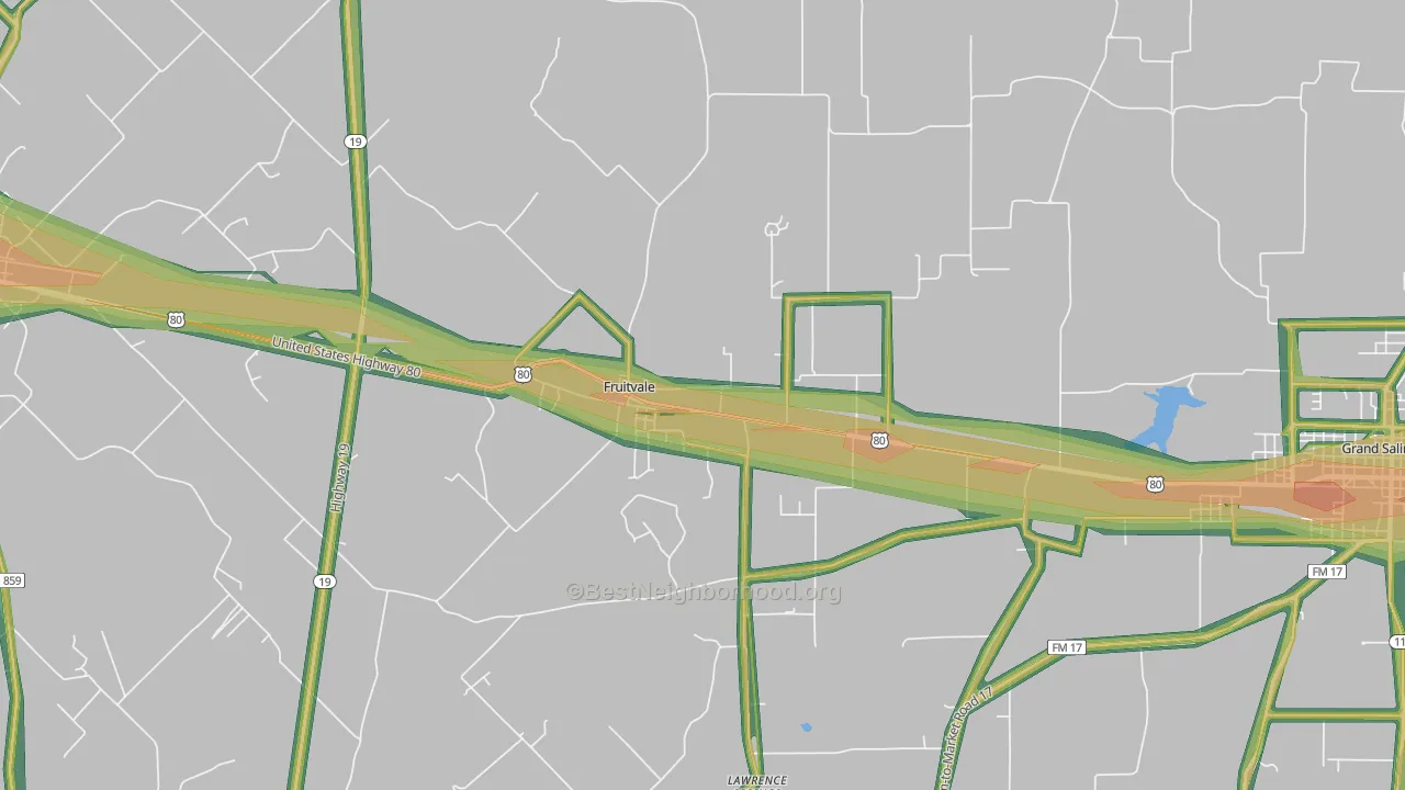 75127, TX Map of Noise Levels in 75127