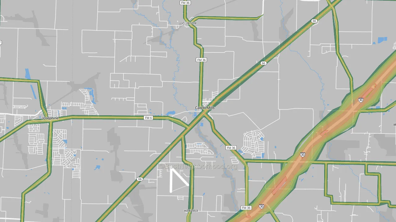 75135, TX Map of Noise Levels in 75135