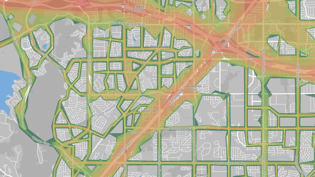 75137, TX Map of Noise Levels in 75137