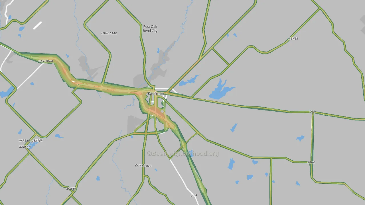 75142, TX Map of Noise Levels in 75142