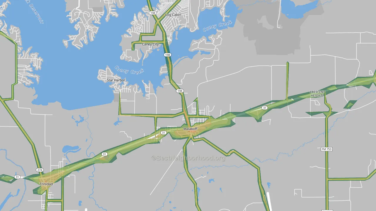 75148, TX Map of Noise Levels in 75148