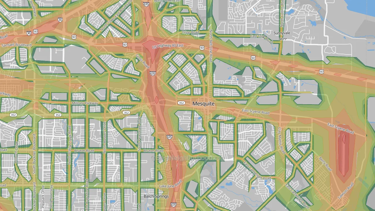75149, TX Map of Noise Levels in 75149