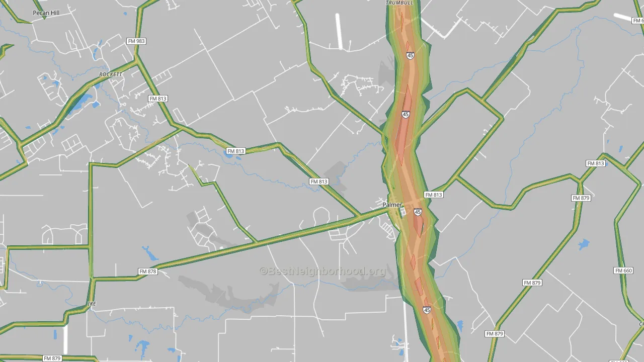 75152, TX Map of Noise Levels in 75152
